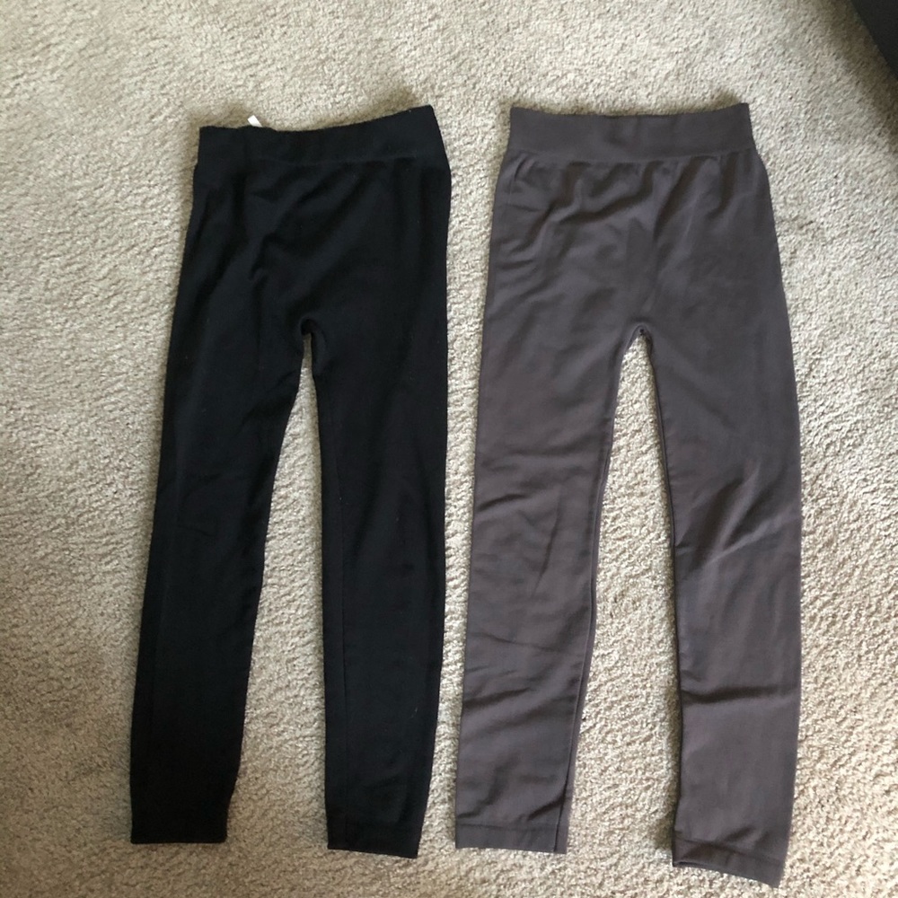 Two pairs of pink blush maternity leggings